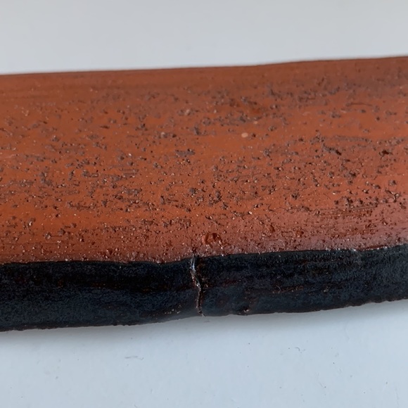 NEW Handmade Pottery Tray with Black Inlaid Swirl Design on Terra Cotta - Picture 9 of 9